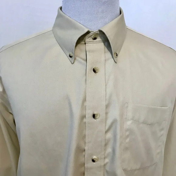 L.L. Bean Beige Button Down Shirt Men XL Reg - Picture 2 of 9